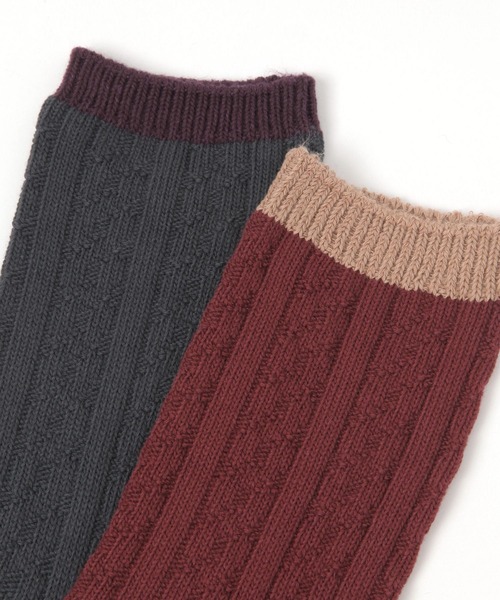 LAKOLE（ラコレ）の「ジャストケーブルソックス / 581252（ソックス/靴下・メンズ・ボルドー/チャコール/ネイビー・FREE）」の7枚目の写真
