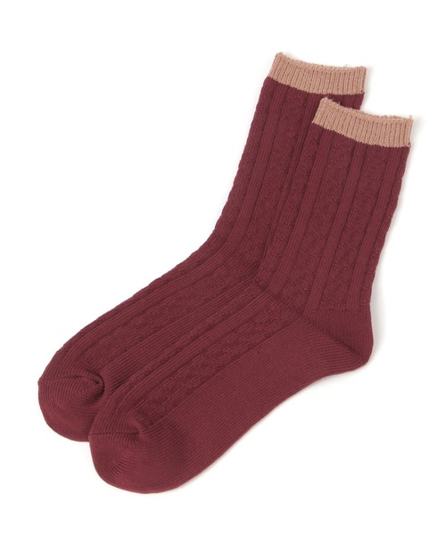 LAKOLE（ラコレ）の「ジャストケーブルソックス / 581252（ソックス/靴下・メンズ・ボルドー/チャコール/ネイビー・FREE）」の8枚目の写真