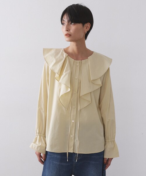 OPAQUE.CLIP（オペークドットクリップ）の「ラッフルフリルブラウス【洗濯機OK】（シャツ/ブラウス・レディース・ホワイト/ブラック/イエロー系その他・00）」の16枚目の写真