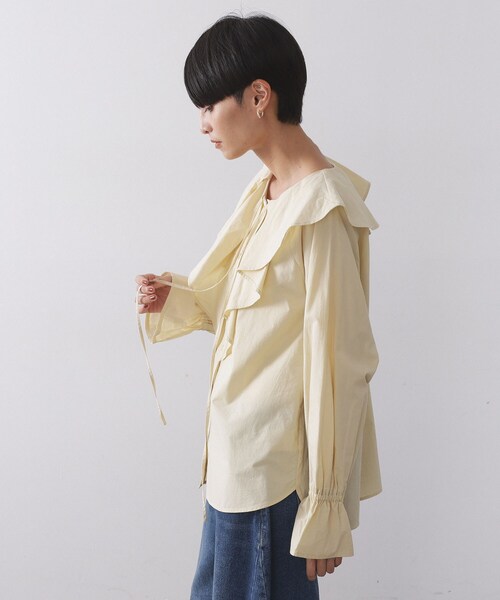 OPAQUE.CLIP（オペークドットクリップ）の「ラッフルフリルブラウス【洗濯機OK】（シャツ/ブラウス・レディース・ホワイト/ブラック/イエロー系その他・00）」の17枚目の写真