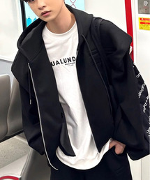 neos | 【neos】ショート丈 ルーズシルエット バルーンスリーブ ジップアップ スウェット パーカー(パーカー)