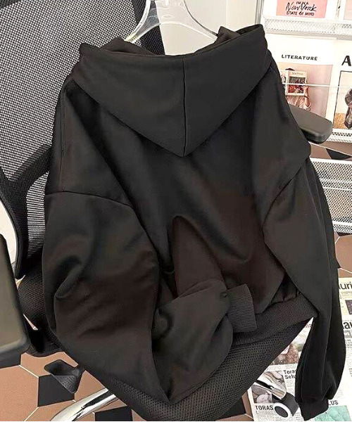 neos（ネオス）の「【neos】ショート丈 ルーズシルエット バルーンスリーブ ジップアップ スウェット パーカー（パーカー・メンズ・グレー/ブラック・MEDIUM/LARGE/X-LARGE）」の7枚目の写真