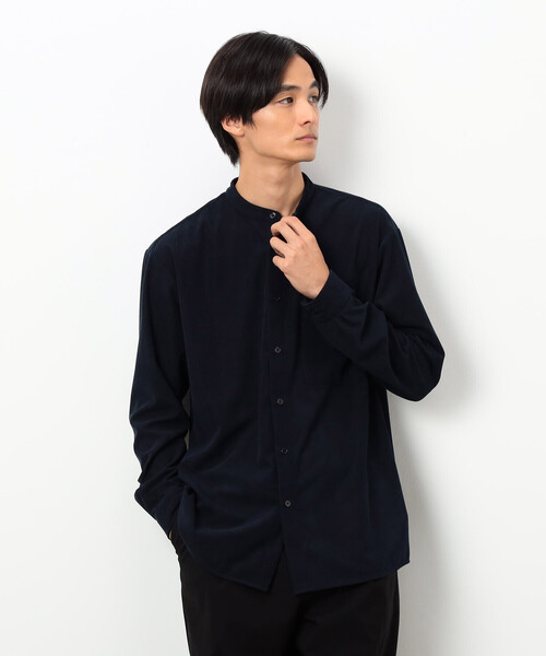 COMME CA ISM（コムサイズム）の「トリコットコーデュロイ バンドカラー シャツ（シャツ/ブラウス・メンズ・グレー/ホワイト/ブラウン/ネイビー・SMALL/MEDIUM/LARGE）」の4枚目の写真