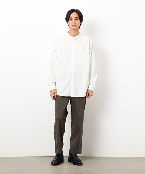 COMME CA ISM（コムサイズム）の「トリコットコーデュロイ バンドカラー シャツ（シャツ/ブラウス・メンズ・グレー/ホワイト/ブラウン/ネイビー・SMALL/MEDIUM/LARGE）」の5枚目の写真