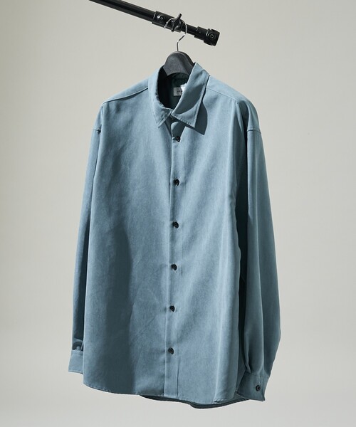 ABAHOUSE(アバハウス)の「スエードタッチ オーバーサイズ レギュラーカラーシャツ(シャツ/ブラウス・メンズ・ダークブラウン/ネイビー/ライトブルー/アイボリー・48/46)」の3枚目の写真