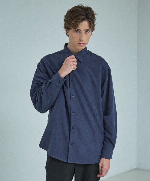 ABAHOUSE(アバハウス)の「スエードタッチ オーバーサイズ レギュラーカラーシャツ(シャツ/ブラウス・メンズ・ダークブラウン/ネイビー/ライトブルー/アイボリー・48/46)」の5枚目の写真