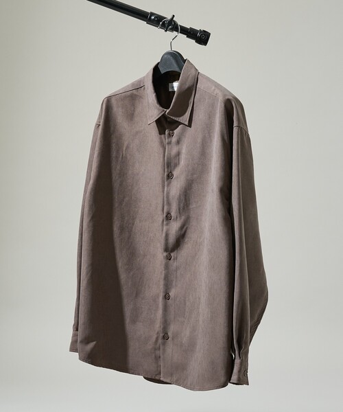 ABAHOUSE(アバハウス)の「スエードタッチ オーバーサイズ レギュラーカラーシャツ(シャツ/ブラウス・メンズ・ダークブラウン/ネイビー/ライトブルー/アイボリー・48/46)」の15枚目の写真