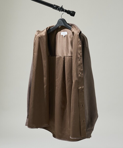 ABAHOUSE(アバハウス)の「スエードタッチ オーバーサイズ レギュラーカラーシャツ(シャツ/ブラウス・メンズ・ダークブラウン/ネイビー/ライトブルー/アイボリー・48/46)」の16枚目の写真