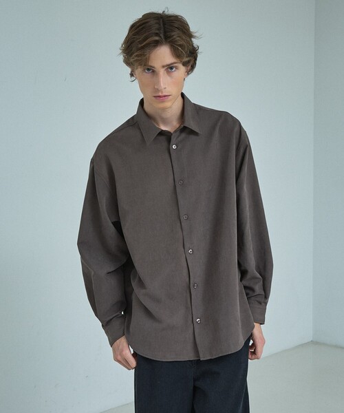 ABAHOUSE(アバハウス)の「スエードタッチ オーバーサイズ レギュラーカラーシャツ(シャツ/ブラウス・メンズ・ダークブラウン/ネイビー/ライトブルー/アイボリー・48/46)」の17枚目の写真