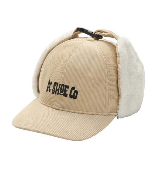 DC SHOES(ディーシーシューズ)の「24 WR CORDUROY FLIGH /DC撥水ロゴワンポイントコーデュロイフライトキャップ(帽子)(キャップ・メンズ・ベージュ系その他/ブラック×ブラック・FREE)」の8枚目の写真