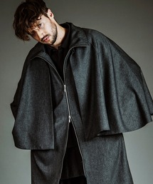 【NO ID.】High-Collar Inverness Coat / ハイ カラー インバネス コート