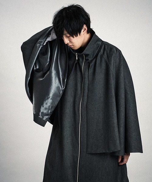 NO ID.（ノーアイディ）の「【NO ID.】High-Collar Inverness Coat / ハイ カラー インバネス コート（その他アウター・メンズ・グレー/ブラック・ONE SIZE）」の21枚目の写真