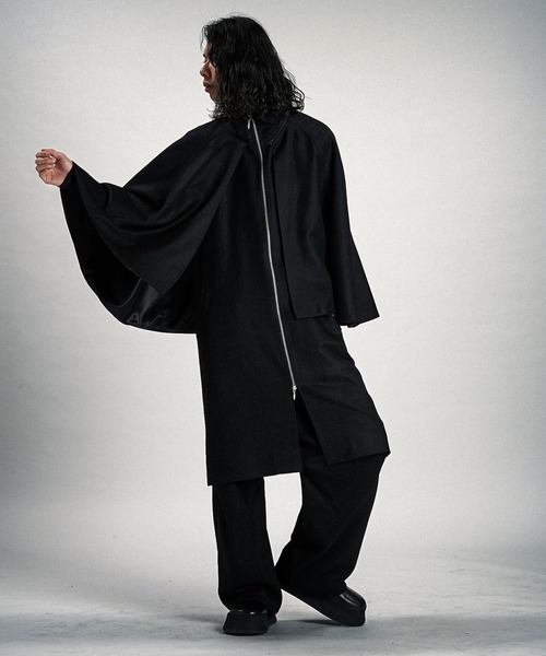 NO ID.（ノーアイディ）の「【NO ID.】High-Collar Inverness Coat / ハイ カラー インバネス コート（その他アウター・メンズ・グレー/ブラック・ONE SIZE）」の10枚目の写真