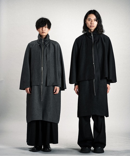 NO ID.（ノーアイディ）の「【NO ID.】High-Collar Inverness Coat / ハイ カラー インバネス コート（その他アウター・メンズ・グレー/ブラック・ONE SIZE）」の4枚目の写真