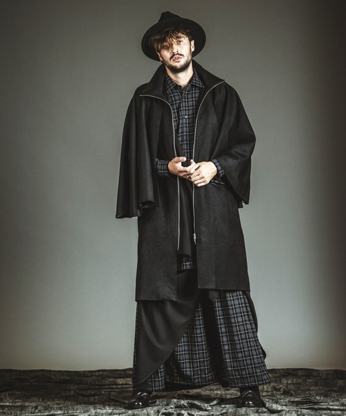 NO ID.】High-Collar Inverness Coat / ハイ カラー インバネス コート