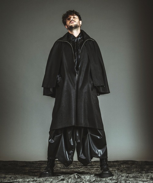 NO ID.】High-Collar Inverness Coat / ハイ カラー インバネス コート