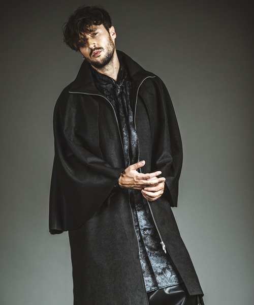 NO ID.】High-Collar Inverness Coat / ハイ カラー インバネス コート