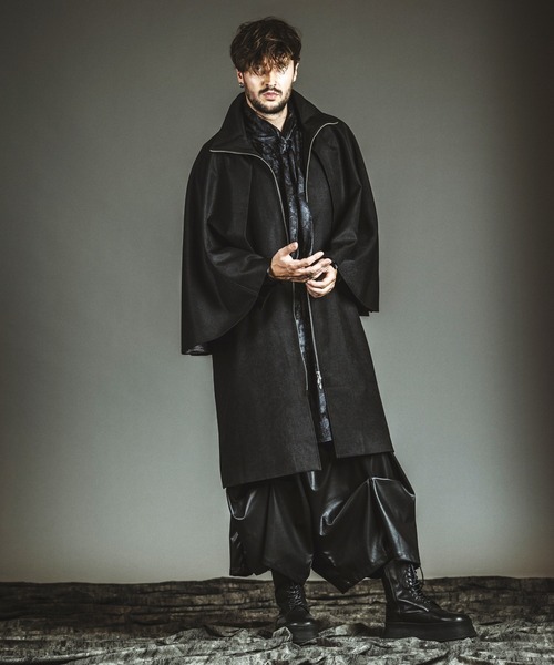 セール】【NO ID.】High-Collar Inverness Coat / ハイ カラー