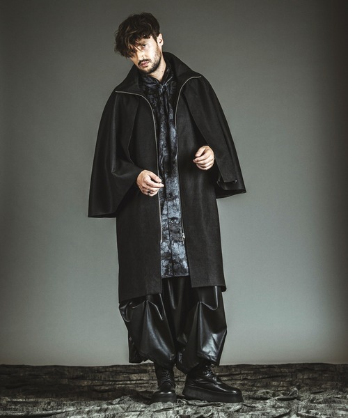 セール】【NO ID.】High-Collar Inverness Coat / ハイ カラー