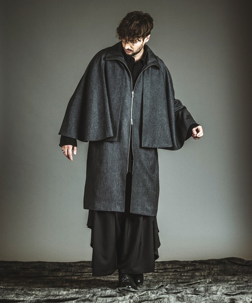 セール】【NO ID.】High-Collar Inverness Coat / ハイ カラー