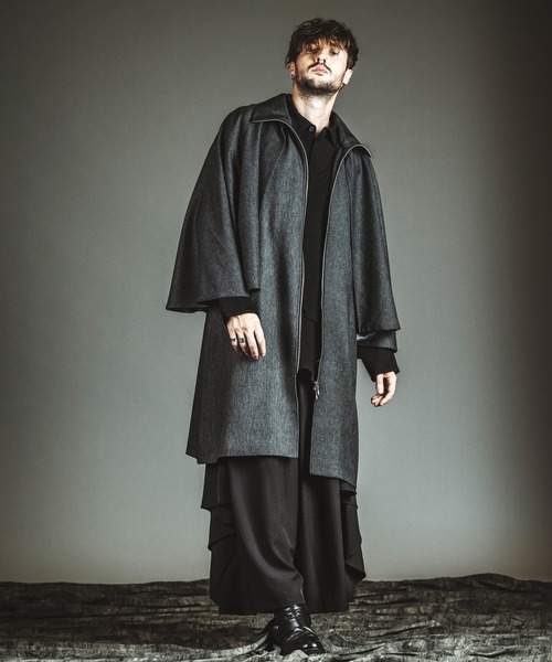 セール】【NO ID.】High-Collar Inverness Coat / ハイ カラー