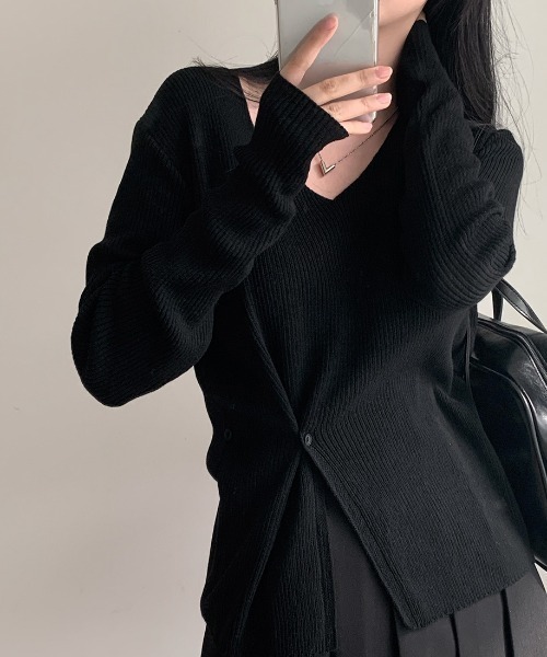 Aelina(エリナ)の「ニットセーター(ニット/セーター・レディース・ピンク/ベージュ/グレー/ブラック・F)」の2枚目の写真