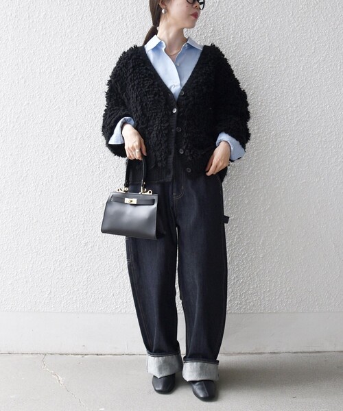 SHIPS any: ループ ニット Vネック ショート カーディガン