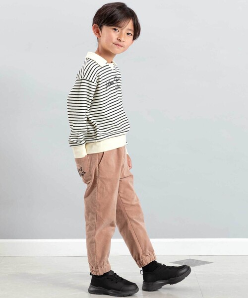 BeBe（ベベ）の「【お揃い】ボーダーリブZIPカラー長袖プルオーバー（ニット/セーター・キッズ・ホワイト系その他2/グレー系その他・130cm/110cm/140cm/150cm/120cm/100cm）」の16枚目の写真