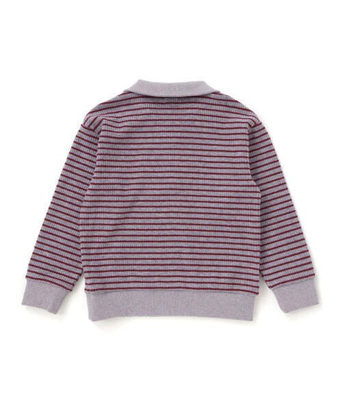 BeBe（ベベ）の「【お揃い】ボーダーリブZIPカラー長袖プルオーバー（ニット/セーター・キッズ・ホワイト系その他2/グレー系その他・130cm/110cm/140cm/150cm/120cm/100cm）」の5枚目の写真