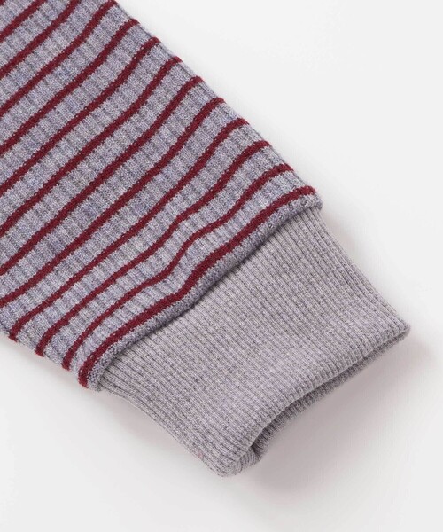 BeBe（ベベ）の「【お揃い】ボーダーリブZIPカラー長袖プルオーバー（ニット/セーター・キッズ・ホワイト系その他2/グレー系その他・130cm/110cm/140cm/150cm/120cm/100cm）」の9枚目の写真