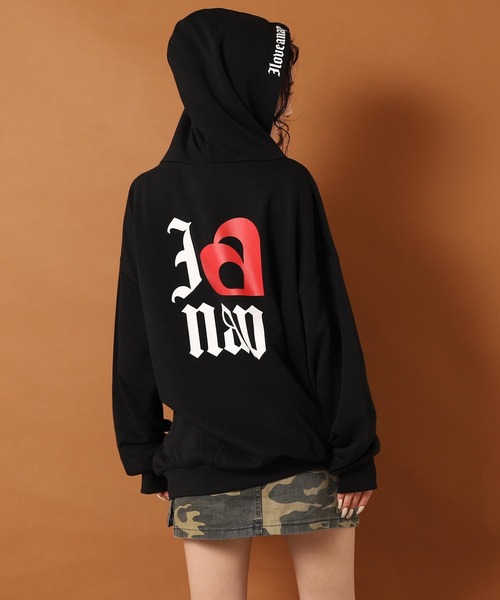 ANAP（アナップ）の「I LOVE anap プリント スウェット パーカー（スウェット・レディース・ブラック/グレー/ライトイエロー・F）」の8枚目の写真