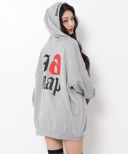 ANAP（アナップ）の「I LOVE anap プリント スウェット パーカー（スウェット・レディース・ブラック/グレー/ライトイエロー・F）」の11枚目の写真