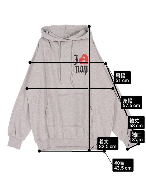 ANAP（アナップ）の「I LOVE anap プリント スウェット パーカー（スウェット・レディース・ブラック/グレー/ライトイエロー・F）」の20枚目の写真