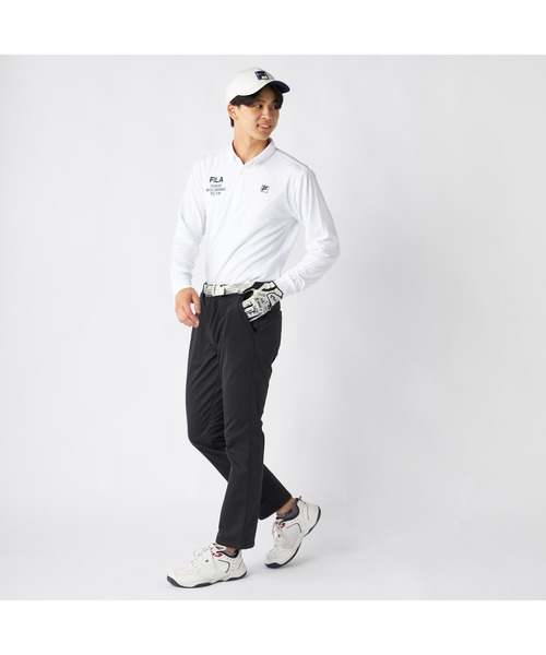 FILA GOLF(フィラゴルフ )の「FILA GOLF フィラゴルフ ゴルフウェア ワンポイント ロゴ 軽量 保温 ストレッチ 裏起毛 長袖 ボタンダウン ポロシャツ(ポロシャツ・メンズ・ネイビー/ホワイト/ブラック・M/L/3L/LL)」の12枚目の写真