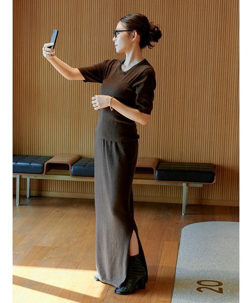 macoto×MIESROHE】ビスチェ付きニットワンピース（ワンピース