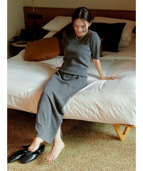 macoto×MIESROHE】ビスチェ付きニットワンピース（ワンピース