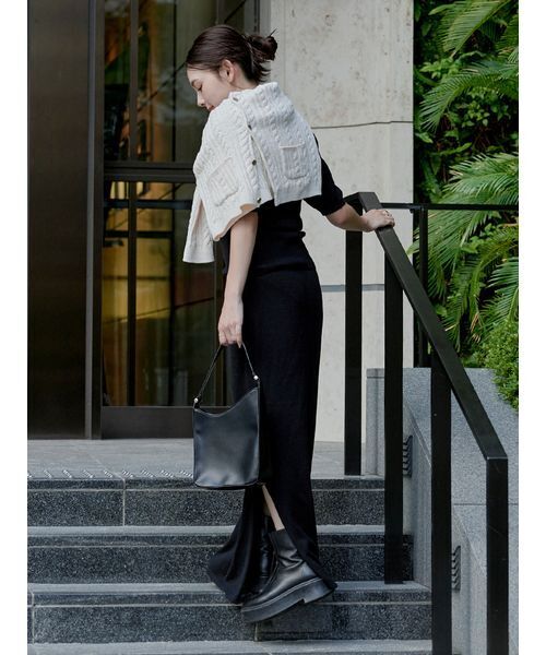 macoto×MIESROHE】ビスチェ付きニットワンピース（ワンピース