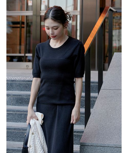 macoto×MIESROHE】ビスチェ付きニットワンピース（ワンピース