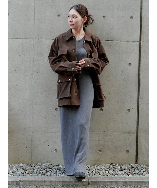 macoto×MIESROHE】ビスチェ付きニットワンピース（ワンピース