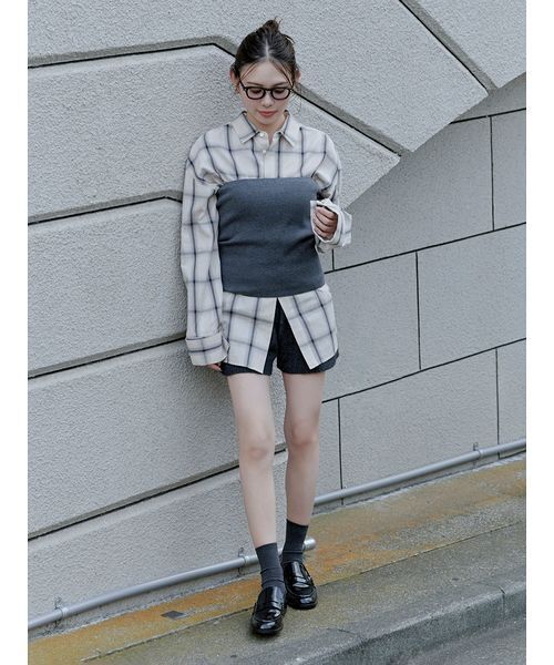 macoto×MIESROHE】ビスチェ付きニットワンピース（ワンピース