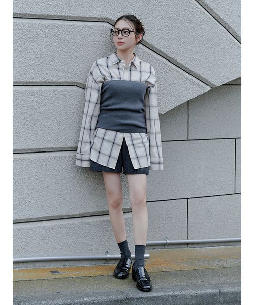 macoto×MIESROHE】ビスチェ付きニットワンピース（ワンピース