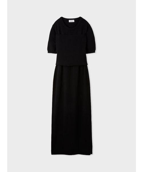 macoto×MIESROHE】ビスチェ付きニットワンピース（ワンピース