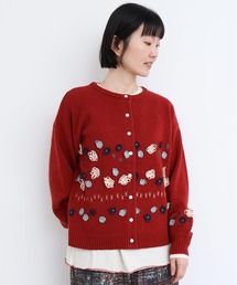 くるくるお花のゆるカーディガン