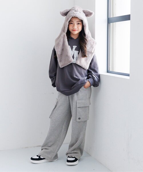 algy（アルジー）の「スウェットゆるカーゴ（カーゴパンツ・キッズ・ブラック/アイボリー/グレー・XX-SMALL/X-SMALL/MEDIUM/SMALL）」の16枚目の写真