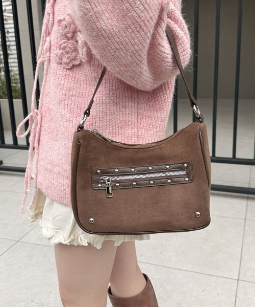 frunco(フランコ)の「スエードス2wayスタッズBAG(ショルダーバッグ・レディース・ブラウン系その他/ブラウン/ベージュ・FREE)」の1枚目の写真