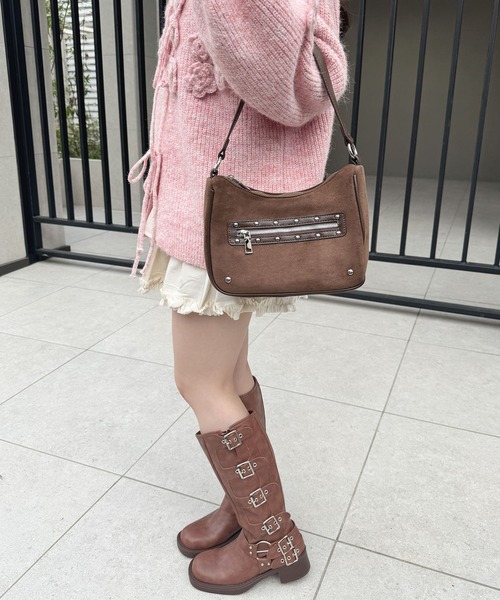 frunco(フランコ)の「スエードス2wayスタッズBAG(ショルダーバッグ・レディース・ブラウン系その他/ブラウン/ベージュ・FREE)」の16枚目の写真