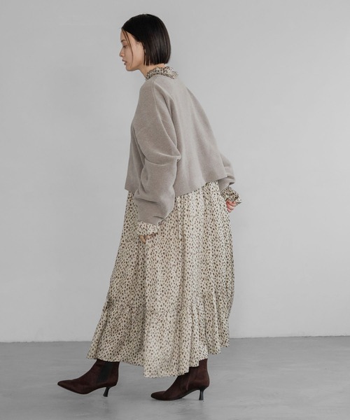 A part by(アパートバイ)の「フリルティアードワンピース(ワンピース・レディース・ベージュ/ブラック/レッド系その他6・FREE)」の16枚目の写真