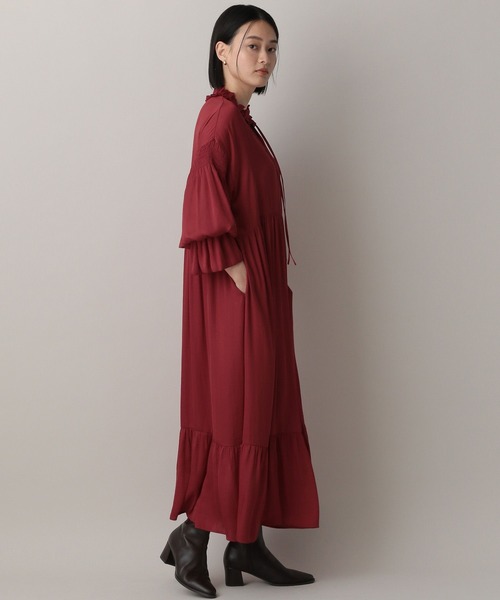 A part by(アパートバイ)の「フリルティアードワンピース(ワンピース・レディース・ベージュ/ブラック/レッド系その他6・FREE)」の11枚目の写真