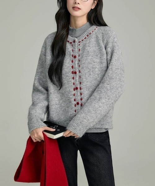 gossip!ロサンゼルス(ゴシップロサンゼルス)の「【Y2Kガーリー】ヴィンテージライクニットカーディガン(ニット/セーター・レディース・グレー・FREE)」の3枚目の写真