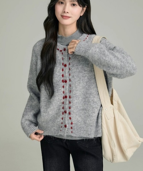 gossip!ロサンゼルス(ゴシップロサンゼルス)の「【Y2Kガーリー】ヴィンテージライクニットカーディガン(ニット/セーター・レディース・グレー・FREE)」の5枚目の写真